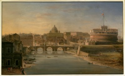 Rome: View of the Tiber to the South with the Castel Sant