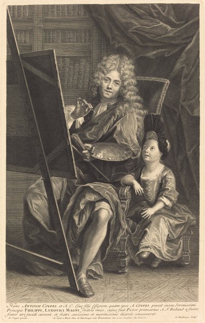 Antoine Coypel and His Son by Gaspard Duchange after Antoine Coypel