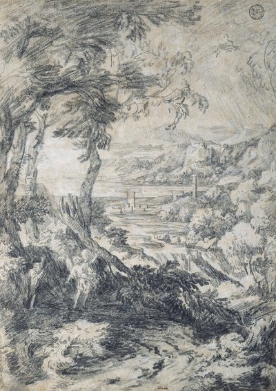 Landscape with Elijah and the Angel on Mount Horeb by Gaspard Dughet
