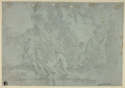 Rocky Landscape with Figures by Gaspard Dughet