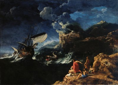 Seascape with Jonah and the Whale by Gaspard Dughet