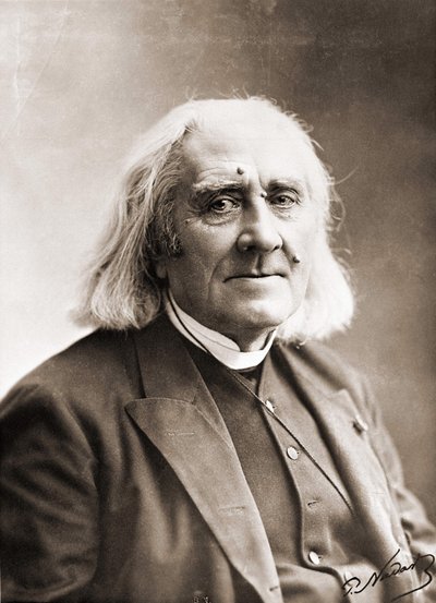 Portrait of Franz Liszt by Nadar. 19th century photograph by Gaspard Felix Tournachon Nadar