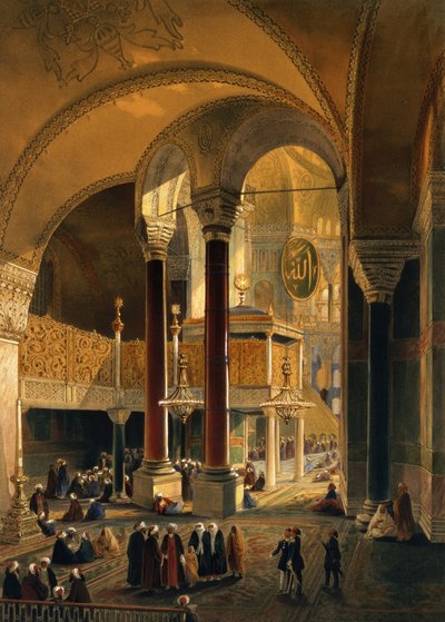 Haghia Sophia, Plate 8: The Imperial Gallery and Box, Engraved by Louis Haghe by Gaspard Fossati