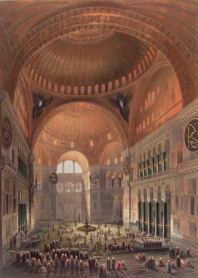 Interior of Haghia Sophia, Constantinople by Gaspard Fossati