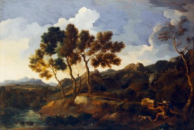 Landscape with Sportsmen c.1636-39 by Gaspard Poussin Dughet