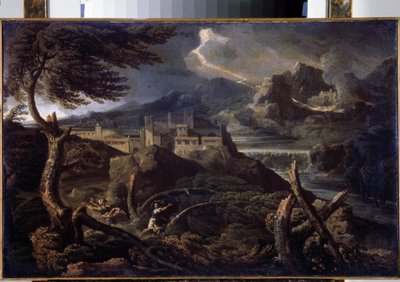 Landscape with Lightning by Gaspard Poussin Dughet