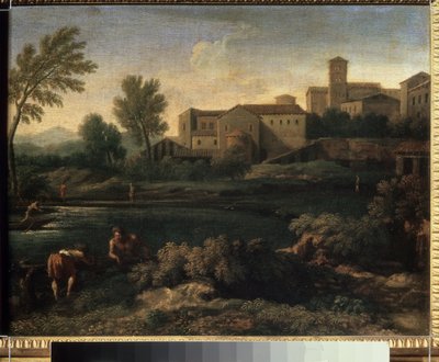 A Small Town in Latium by Gaspard Poussin Dughet