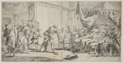 A Couple Lying in a Bed While Others Hurry to the Spot by Gaspare Diziani
