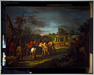 A Pair of Genre Scenes: A Battle & Hostages by Gasparo Diziani