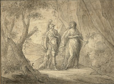 Couple in a forest by Gasparo Diziani
