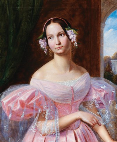 Portrait of Helene of Mecklenburg-Schwerin, Duchess of Orleans as a bride by Gaston Camillo Lenthe