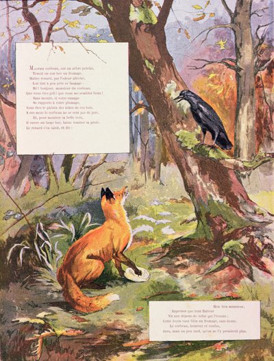 The Crow and the Fox, from Fables by Jean de La Fontaine by Gaston Gelibert