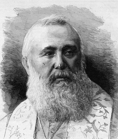 Portrait of Charles Lavigerie (1825-1892) Archbishop of Algiers, Cardinal Primate of Africa. Engraving by M.G. Vuillier in 