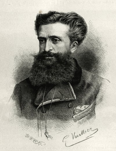 Portrait of Dr. Gustave Lebon (1841-1931) (engraving by G. Vuillier, to illustrate the story La Syria d