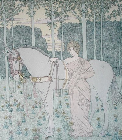 Nausicaa, illustration from Book 6 of the Odyssey, translated by Lecomte de l