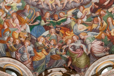 Detail of the Assumption of the Blessed Virgin, known as "The choir of angels playing music" (detail) by Gaudenzio Ferrari