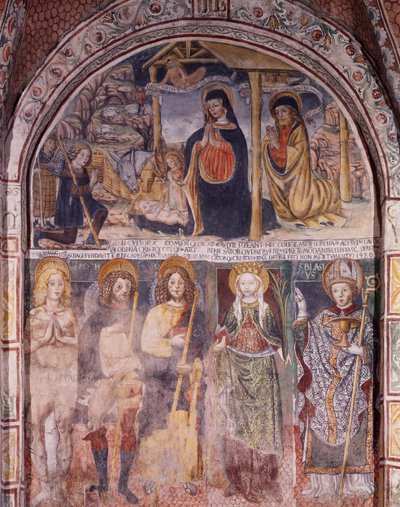 Nativity and Saints, Basilica of San Giulio, Island of San Giulio, Orta San Giulio, Italy by Gaudenzio Ferrari