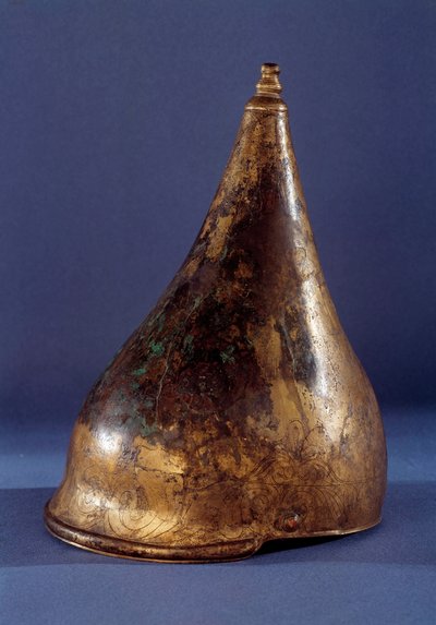 Gallic art: horned helmet (2nd Iron Age 250 BC Tene era) by Gaulish