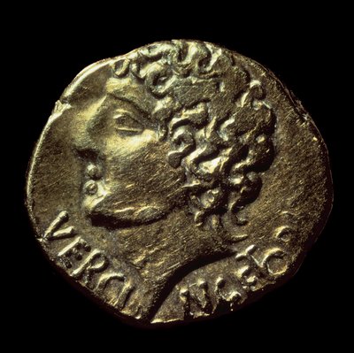 Gaulish gold statere with the effigy of Vercingetorix emitted in 52 BC. Paris, B.N. by Gaulish Gaulish