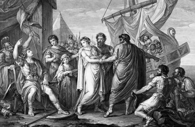 The Anger of Achilles for the Loss of Briseis, Engraved by Domenico Cunego, 1764 by Gavin Hamilton