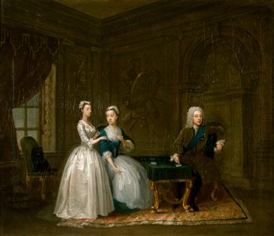 Portrait of John, 2nd Duke of Montagu, his Wife and their Younger Daughter, c1730 by Gawen Hamilton
