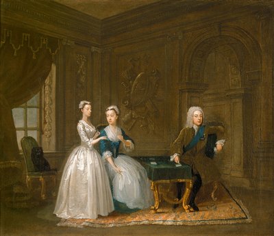 Portrait of John Montagu, his wife and their younger daughter by Gawen Hamilton