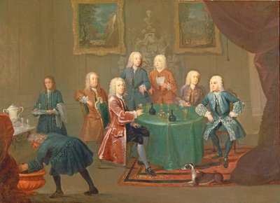 The Brothers Clarke with Other Gentlemen Taking Wine, c.1730-35 by Gawen Hamilton