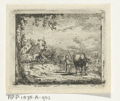 Landscape with Putto and Cow by Geerlig Grijpmoed