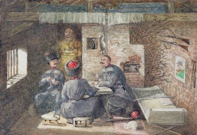 Cossak Hut Interior in Russia, 12 Miles West of Kertch by General E.W. Wray