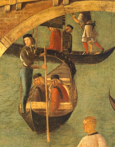 Miracle of Cross at Bridge of San Lorenzo by Gentile Bellini, detail by Gentile Bellini