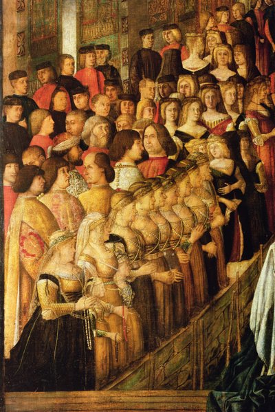 The Miracle of the Cross on San Lorenzo Bridge (detail) by Gentile Bellini