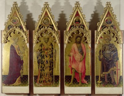 Four Saints from the Quaratesi Polyptych: Mary Magdalene, St. Nicholas, St. John the Baptist and St. George, 1425 by Gentile da Fabriano