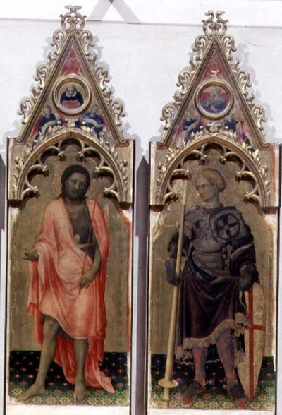 Two Saints from the Quaratesi Polyptych: St. John the Baptist and St. George 1425 (detail) by Gentile da Fabriano