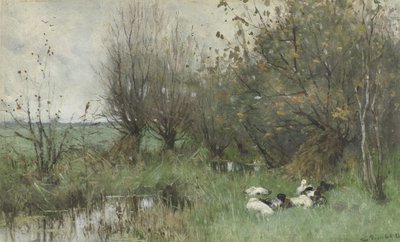 Ducks by a Willow Grove by Geo Poggenbeek