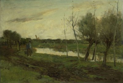 Landscape with a Canal by Geo Poggenbeek