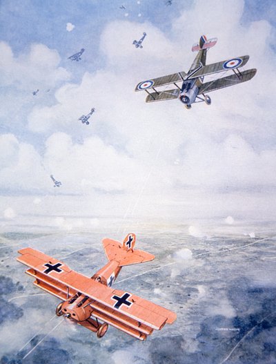 The Last Flight of Captain Baron von Richthofen by Geoffrey (after) Watson