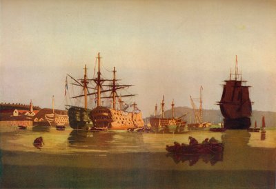 HMS Revenge and French Prize Hulk by Geoffrey Sneyd Garnier