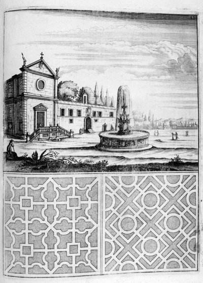 House, fountain and garden design, 1664 by Georg Andreas Bockler