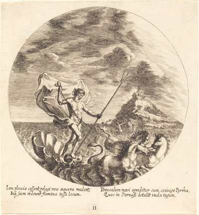 Deucalion and Pyrrha Land on Parnassus by Georg Andreas Wolfgang the Elder