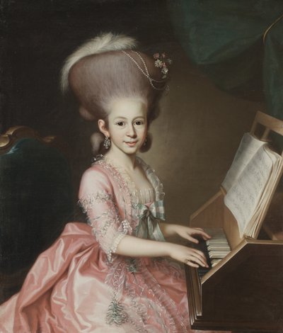 Portrait of a Young Lady at the Clavichord by Georg Anton Abraham Urlaub