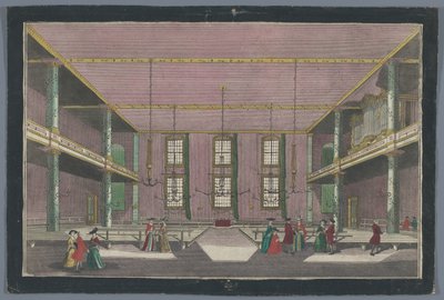View of the Interior of the Church of the Moravian Brethren in Zeist (Assembly Place of the Moravian Brethren in Zeist from Inside) by Georg Balthasar Probst (possibly)