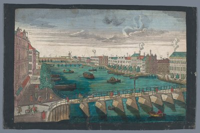 View of the Binnen-Amstel between the Blauwbrug and the Hogesluis in Amsterdam by Georg Balthasar Probst