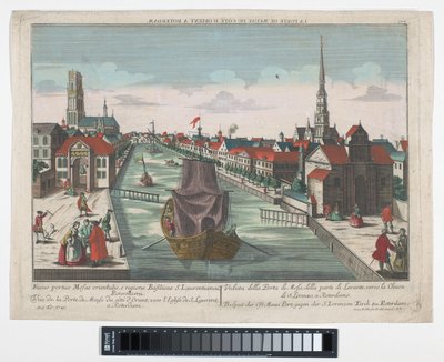 View of the Wester Oude Hoofdpoort and the Ooster Oude Hoofdpoort in Rotterdam by Georg Balthasar Probst