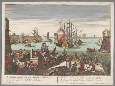 View of the Harbor in Malta (Harbor Views) by Georg Balthasar Probst