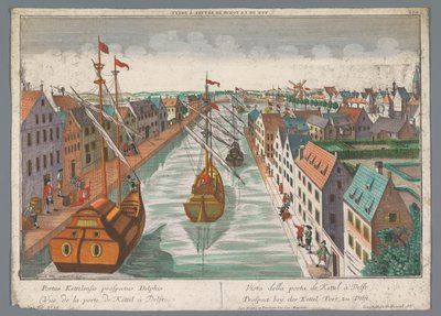 View of a Canal near the Ketelpoort in Delft Delft (series title) by Georg Balthasar Probst