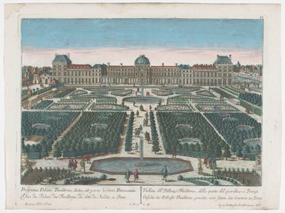 View of the Palais des Tuileries in Paris from the Tuileries Garden by Georg Balthasar Probst