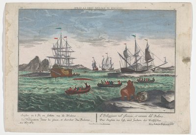 View of Whale Hunting (Whaling for Greenland) by Georg Balthasar Probst