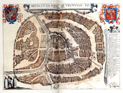 Map of Moscow by Georg Braun und Franz Hogenberg