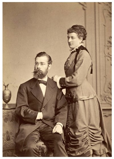 Portrait of Hermann von Ihering with His First Wife, Anna Maria Clara Belzer Wolf by Georg Brokesch