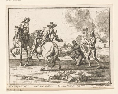 Cavalrymen Seizing Cattle (series title: Riders) by Georg Conrad Bodenehr